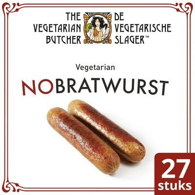 De Vegetarische Slager NoBratwurst Vegetarische Braadworst 27x80g