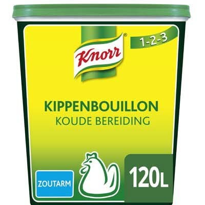 Knorr 1-2-3 Kippenbouillon Koude Basis Zoutarm opbrengst 120L - 