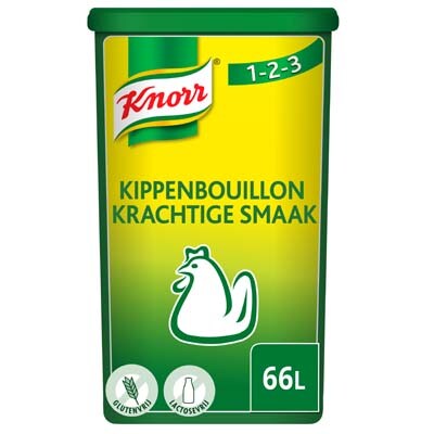 Knorr 1-2-3 Kippenbouillon krachtige smaak Poeder opbrengst 66L - Ontdek Knorr Kippenbouillon in poeder, voor een krachtige smaak