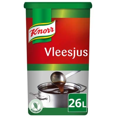 Knorr Vleesjus Poeder opbrengst 26L - Knorr Vleesjus heeft een intense vleessmaak en is glutenvrij