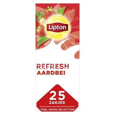 Lipton Feel Good Selection Zwarte Thee Aardbei 25 zakjes -
