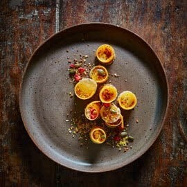 Pompoen met roquefort en roggebrood