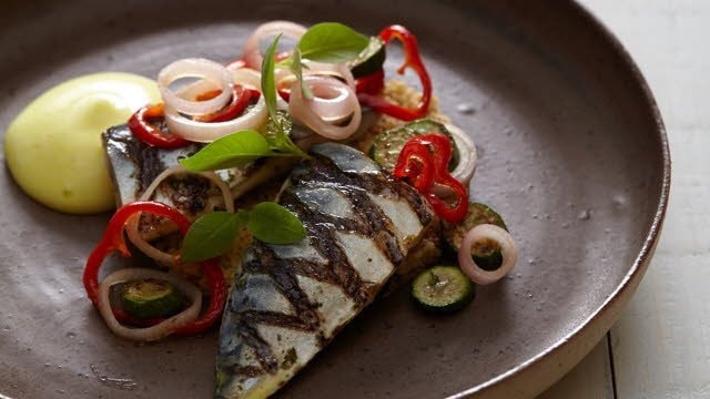 Gegrilde makreel met taboulé en vadouvan