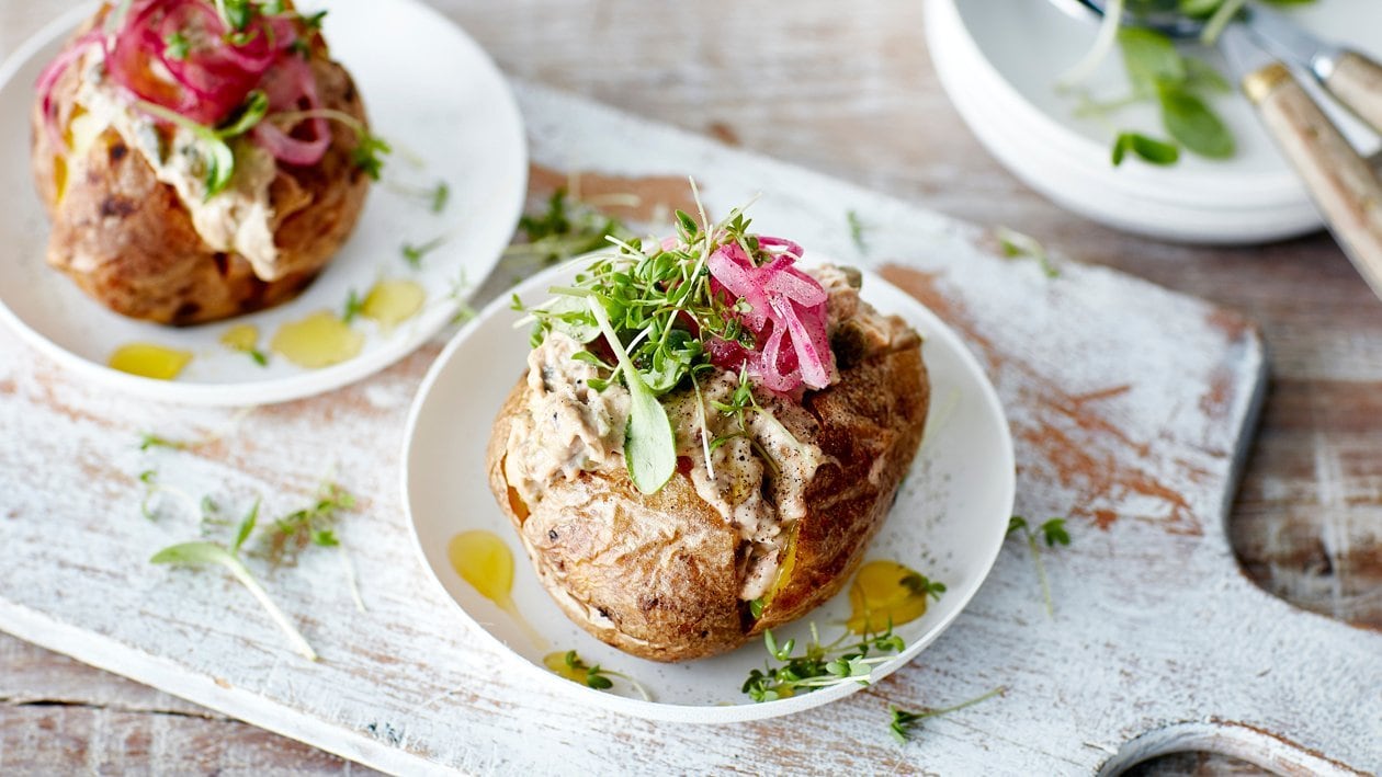 Krokant geroosterde aardappel met tonijnsalade
