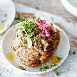 Krokant geroosterde aardappel met tonijnsalade