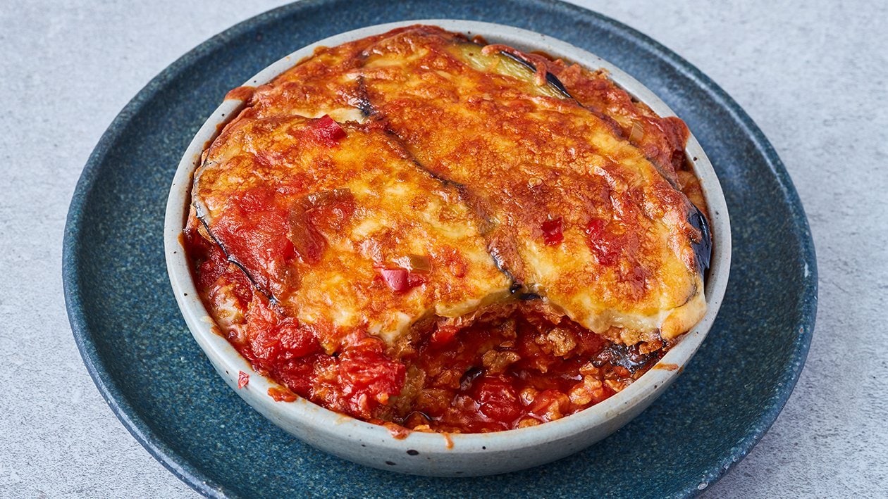 Vegetarische lasagne met aubergine en zuurdesembrood – Recept