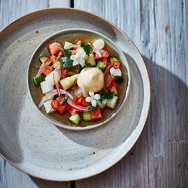 Ceviche met zalm, asperges en Hollandaise Ceviche met zalm, asperges en Hollandaise