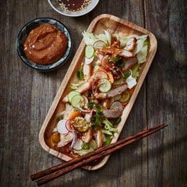 Oosterse schnitzel met satésaus