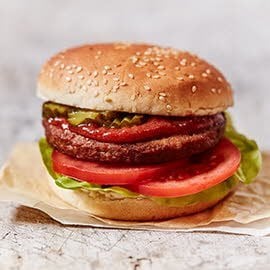 Vegetarische burger met ketchup