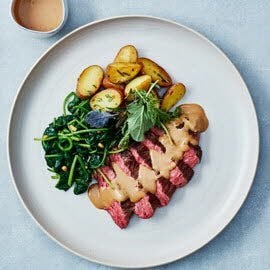Bavette met pepersaus Bavette met pepersaus