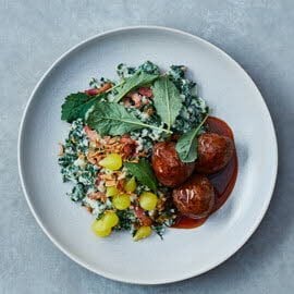 Lamsgehaktballetjes met boerenkool en jus Lamsgehaktballetjes met boerenkool en jus