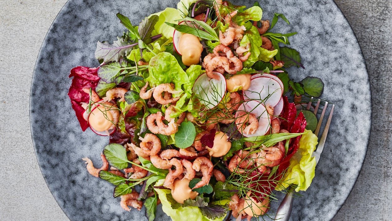 Salade Hollandse garnalen met kruiden en cocktailsaus – Recept