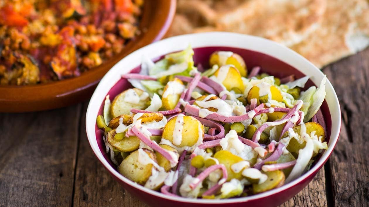 Salade van krielaardappel met pastrami – Recept