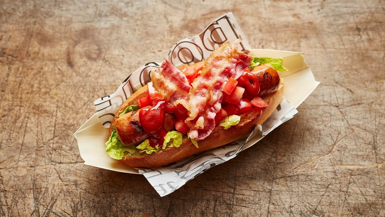 Hotdog BLT met bacon,sla & tomaat – Recept