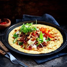 Chinese omelet gevuld met groenten