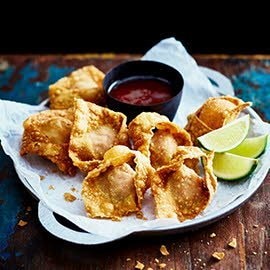 Gefrituurde wontons met zoete chili