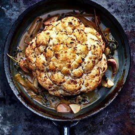 Gesmoorde en gebakken bloemkool