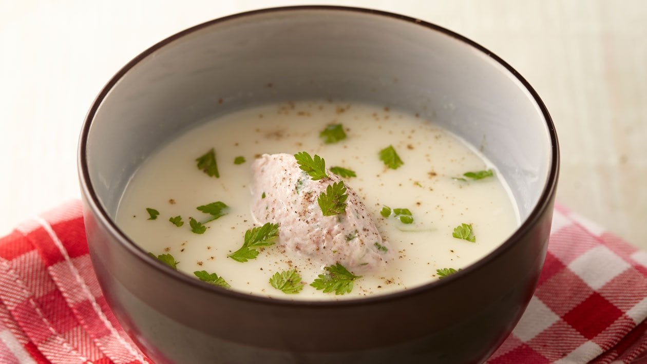 Aspergesoep met mousse van Breydelham en kervel – Recept