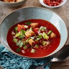 Ijskoude tomatensoep met chorizo - Unox