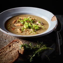 Linzensoep met Zeeuwse mosselen Linzensoep met Zeeuwse mosselen