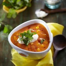 Mexicaanse tomatensoep met mais