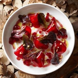 Bietenravioli met geitenkaas en balsamico vinaigrette