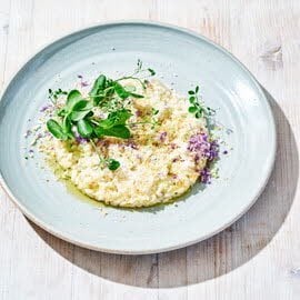 Bloemkoolrisotto met drie soorten bloemkool