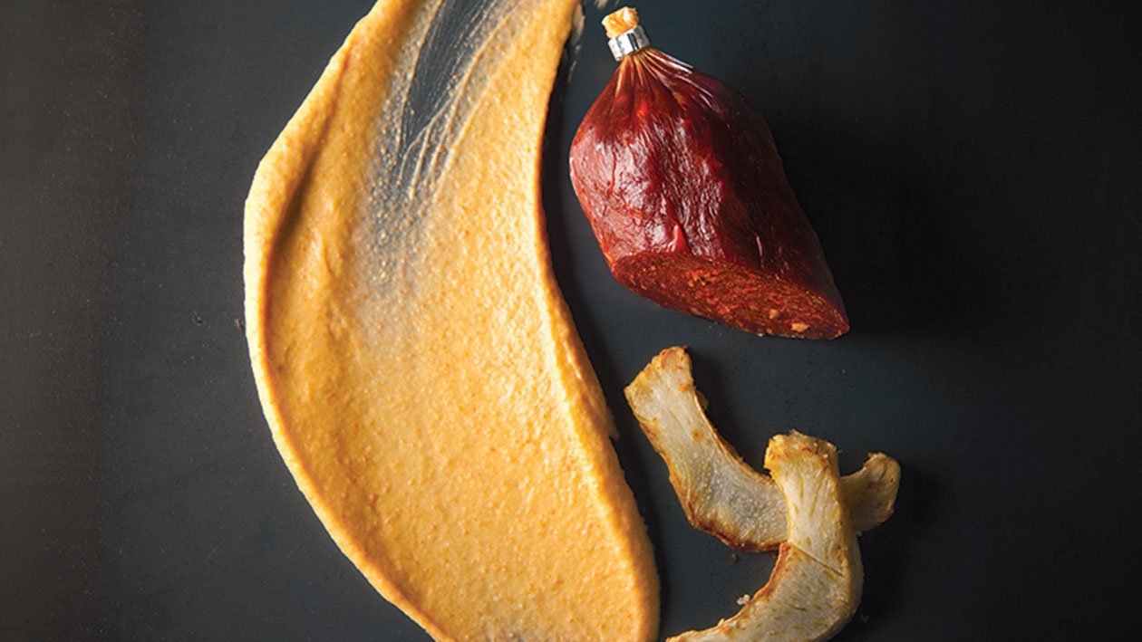 Chorizocrème en artisjokpuree