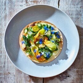 Flammkuchen met lente groenten Flammkuchen met lente groenten