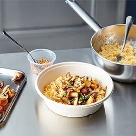 Pompoen risotto met gebakken paddenstoelen (delivery)