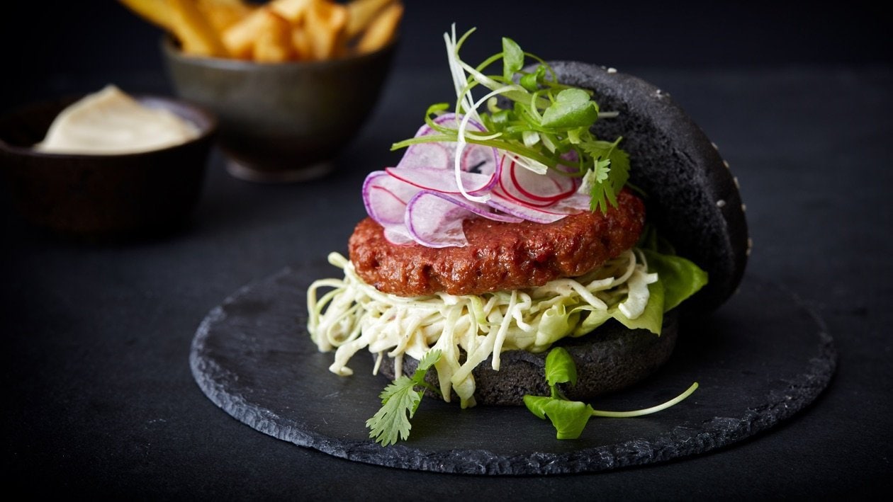 Vegetarische burger met koolsla en radijs – Recept