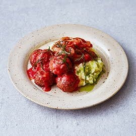 Vegetarische gehaktballetjes met tomaat en rozemarijn