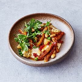 Vegetarische shoarma met hummus en bloemkool