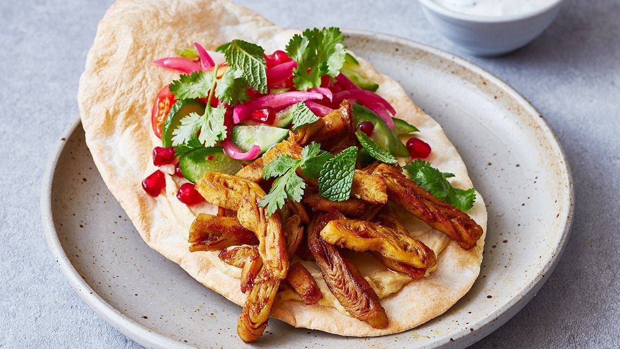 Vegetarische shoarma met plat brood – Recept