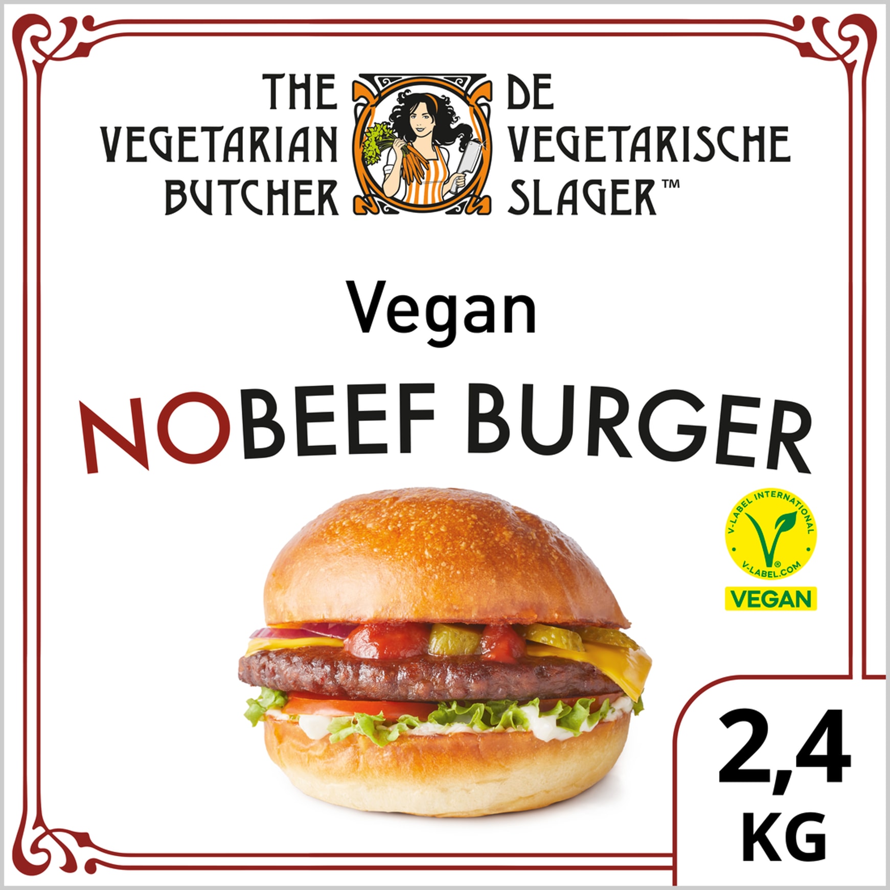 De Vegetarische Slager NoBeef Veganistische Hamburger 30x80g