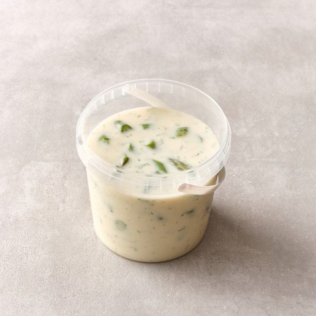 Aspergesoep met groene asperges en dille (emmertje)