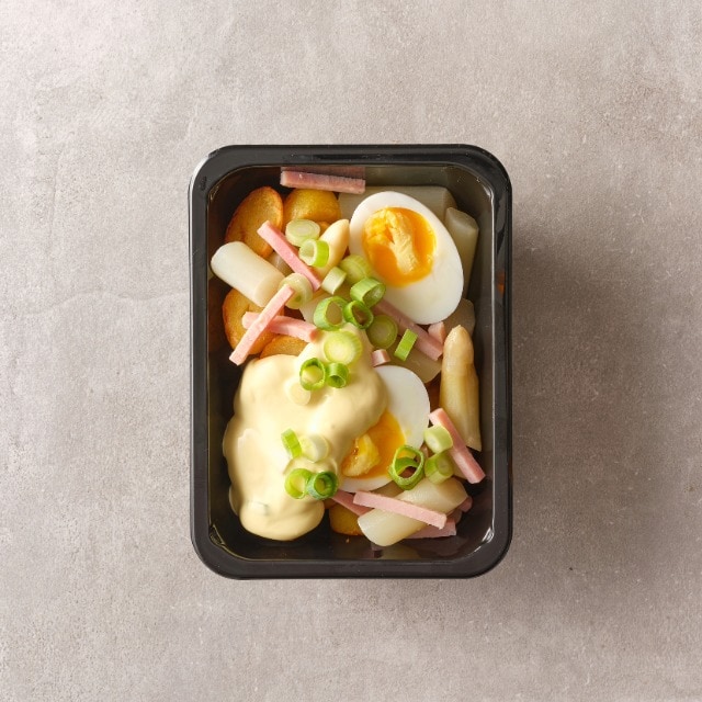 Asperges en krieltjes met ham en Hollandaise