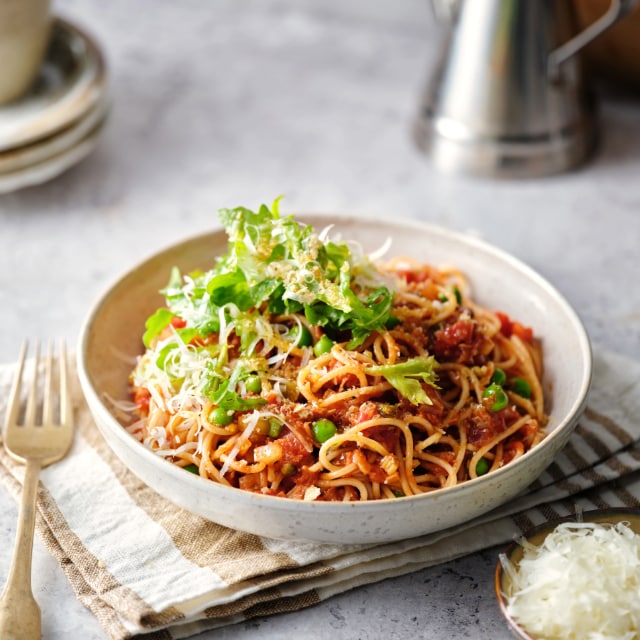 Spaghetti met tonijn en rucola Spaghetti met tonijn en rucola