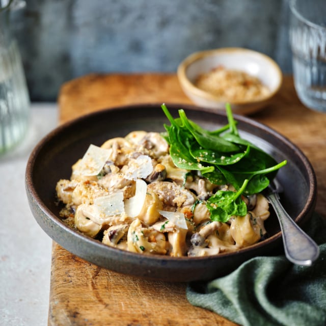 Tortellini met paddenstoelen Tortellini met paddenstoelen