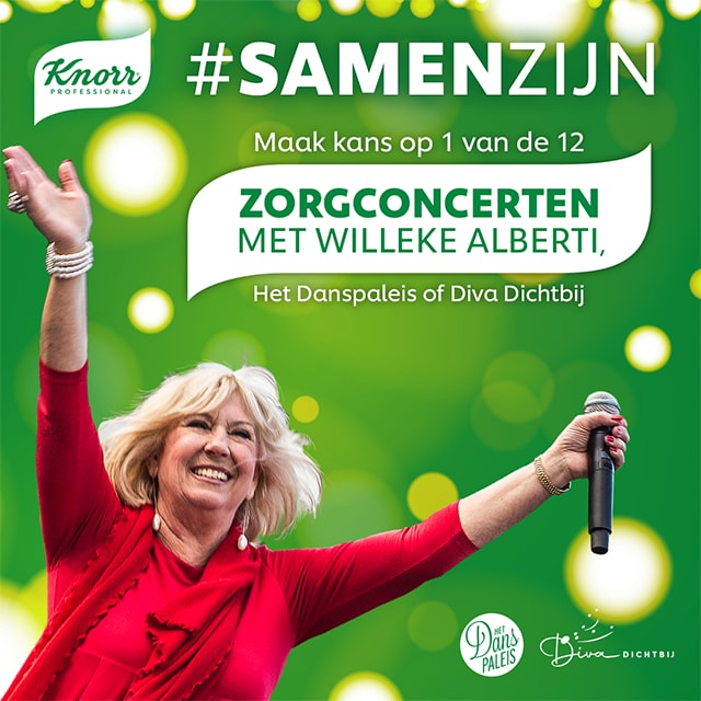 Zorgchefs maken kans op 1 van de 12 #SAMENZIJN concerten