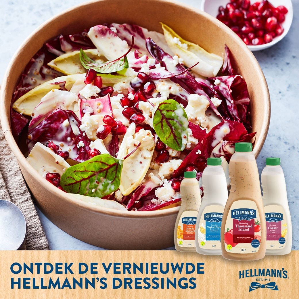 Boost je gerechten met de dressings van Hellmann’s
