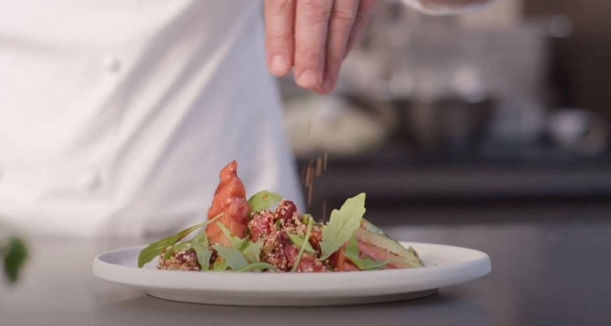 UFS- Hellmann's - Gegrilde meloen- en bieten salade
