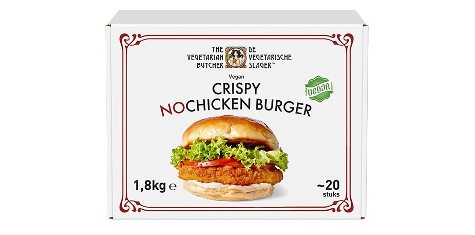 De Vegetarische Slager NoChicken Veganistische Krokante Kipburger ~20x90g